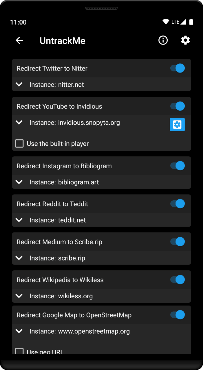 A simple interface to cusomize instances