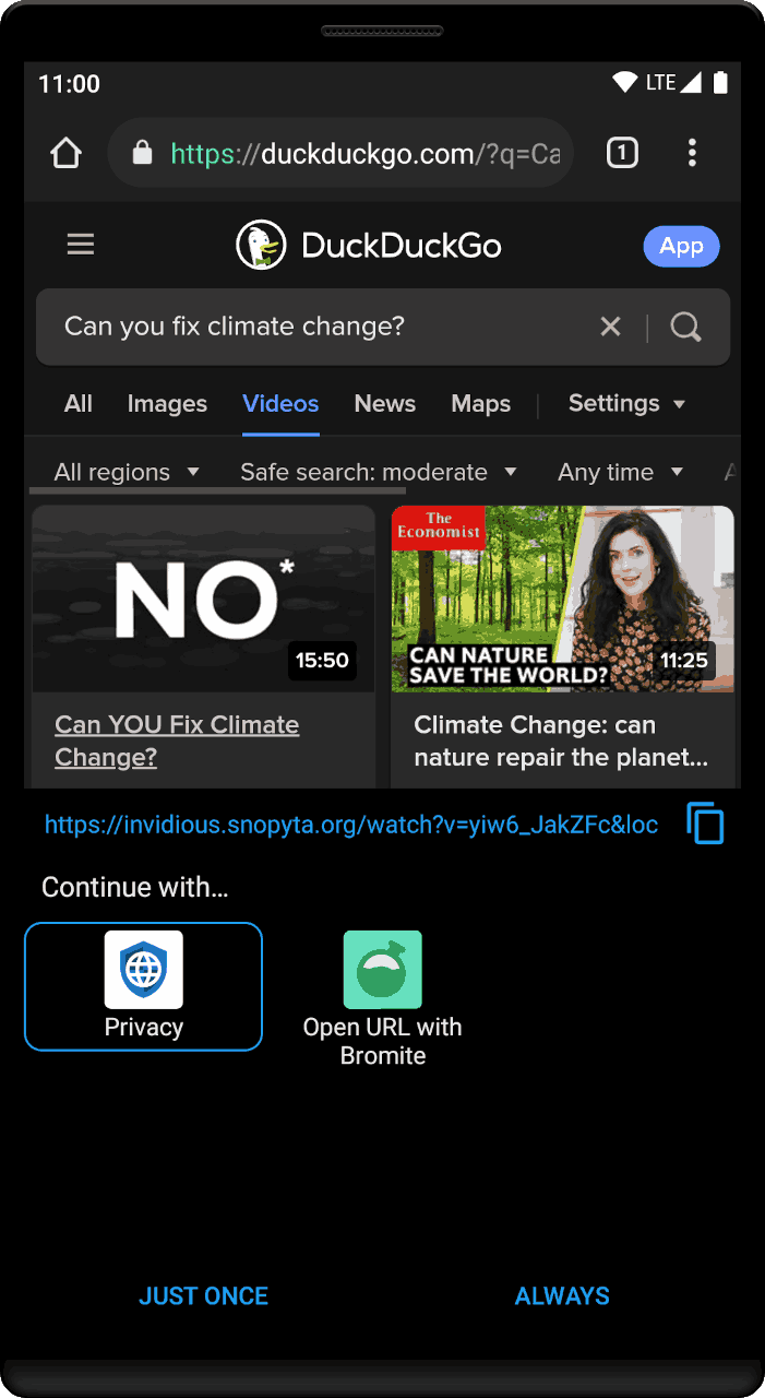 The app handled and transformed it before delegating the action